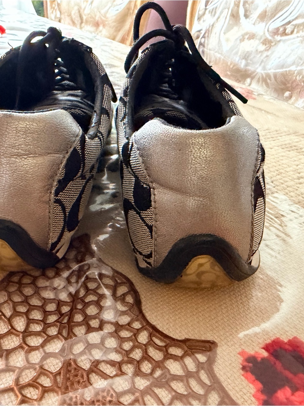 Coach Black and Gray Logo Lace-Up Sneakers - Picture 4 of 8